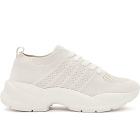 Resim Derimod Zero Kadın Bej Kalın Tabanlı Spor Ayakkabı, Bağcıklı Sneaker 25SFD43146F 