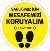 Resim Genel Markalar Korana Virüs Sosyal Mesafe Yer Yapışkanı-(3 Adet) 