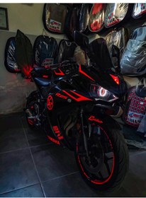 Resim Yamaha R25 Neon Turuncu Sticker Etiket Kaplama 