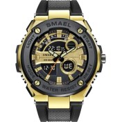 Resim Hanyang Siyah Altın Smael Askeri Izle Su Geçirmez Spor Saatler Erkek LED Dijital Kuvars Kol Saatleri Üst Marka Lüks Saat Relogio Masculino (Yurt Dışından) 