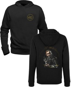 Resim Alfa Tshirt Lord Of The Rings Siyah Ön Arka Baskılı Çocuk Sweatshirt 