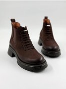 Resim KUUM LONDON Kuum Hakiki Deri AcıKahve Lastik bağcıklı Postal 