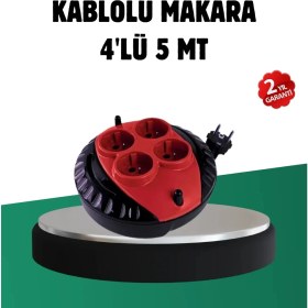 Resim Hexa Türkiye Üretimi 5 Metre 4 Prizli Kablolu Makara 