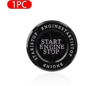 Resim Seametal Çinko Alaşımı Araba Motoru Çalıştırma Durdurma Anahtarı Düğme Kapağı Dekoratif Kapak Basmalı Düğme Kapağı Siyah 