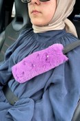 Resim TASARIM ARABAM ATİKE ELİF AKIN Mor Kürk Incili Kemer Konforu Kemer Pedi 