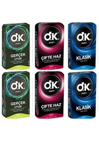 Resim Okey Prezervatif Kondom Klasik - Gerçek Uyum - Çifte Haz 6 X 10'lu 