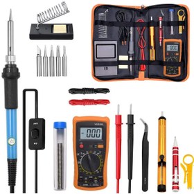 Resim VenaliaStore 60W Profesyonel Lehimleme ve Test Ekipmanları Lehim Seti Multimetre 8'i 1 Arada Tornavida 