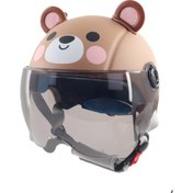 Resim Jian Fan Çocuk Kaskı Tek Beden 3-12 Yaşa Çocuk Dört Mevsim Güven Elektrik Araç Kaskı - Kahverengi Kahverengi 