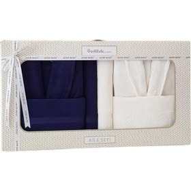 Resim Aile Bornoz Seti Lacivert Lacivert 