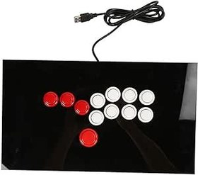 Resim Arcade Oyunu Için PS3/PC/Steam Için 24 OBSF Düğmeli Dövüş Joystick'i, Kaymaz Alt, Hassas Hareket Düğmeleri, Uyumlu Aralık 