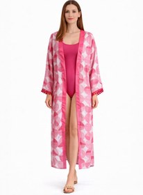 Resim SUGULL Beli Kemerli Uzun Kimono 