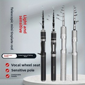 Resim Ultra-Kısa Mikro Teleskopik Yem Çubuğu - Hafif Karbon Balıkçılık Çubuğu, Duyarsız Çubuk ve Konforlu Tutuş ile Sesli Tekerlek Koltuğu, Uçan Balıkçılık için, Taşınabilir ve Anında Balıkçılık Duygusu, Balıkçılık Ekipmanı | Kompakt Balıkçılık Çubuğu | Ergonomik Tutuş 