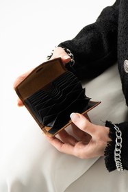 Resim Westpolo Hakiki Deri Unisex Akordiyon Kartlık, Kartvizitlik 