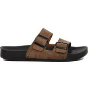 Resim Pierre Cardin Erkek Çift Kemerli Tokalı Terlik Vizon Nubuk Pc-7241-7038 Çok Renkli 