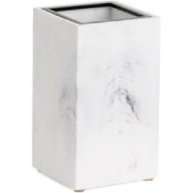 Resim Diş Fırçalığı Mermer Deseni/siyah Renk 128x73x73 Mm Açık Ahşap 