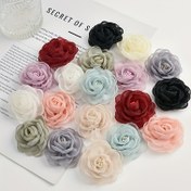 Resim 10 adet yapay simülasyon gül yaprağı örgü file 2,3 inç DIY kıyafet, ayakkabı, şapka, saç aksesuarı, düğün partisi, gelin ev dekorasyonu için en iyi Noel süslemesi 