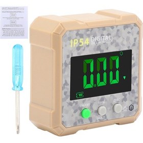 Resim Mufunye Kamuflaj Sarı Dijital Açı Ölçer, Manyetik Lcd Ekranlı, 0.2 Hassasiyetli Plastik Açı Ölçüm Aleti Sarı 