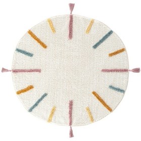 Resim Cool Halı Cool Cotton Ccn 03 Multi Yıkanabilir Kaymaz Tabanlı Natural Pamuk Dokuma Yuvarlak Bebek Halısı Multi 