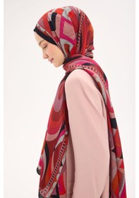 Resim Silk Home Urban Hours Lora Desen Koyu Siyah Mayda Şal 190x70 Çok Renkli 
