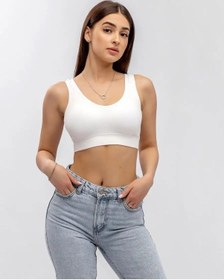 Resim Stanislav Belyaev Fitness İçin Beyaz Crop Push-up Göğüs Destekli Spor Sütyen Üst 147589312 Beyaz 