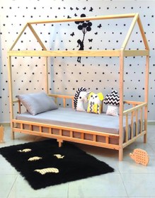 Resim Markaawm Luxury Montessori Karyola Ahşap Yatak Çocuk Bebek Yatak 90x190 MiniWood