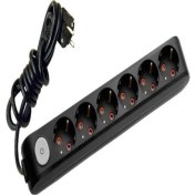 Resim Multi-Let 6 Lı Siyah Anahtarlı Priz 1mt 