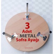 Resim abnturk Yemek Yufka Ahşap Yer Sofrası Için 3 Adet Katlanır Metal Ayaktır Sofra Ayağı 