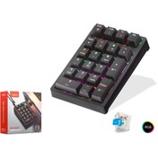 Resim NODAR Qs500 Kablolu Numerik Mekanik Klavye 21 Tuşlu Rgb Siyah 