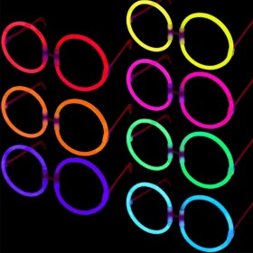 Resim Glow Stick Parti Gözlüğü Glow Partisi Yuvarlak Şekilli Fosforlu Gözlük 6 Adet 