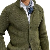 Resim Erkek Casual Uzun Kollu Hırka - Gevşek Uyum Üç-Button Ön, Düz Renk, Polyester Astar, Bahar ve Sonbahar Gezileri, Günlük Konfor, Günlük Konfor Giyim | Klasik Hırka Tasarımı | Polyester Astarlı İç, Hırka Hırka, Örgü 