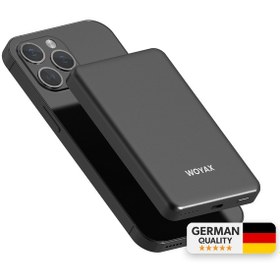 Resim Woyax Magsafe Powerbank 5000 Mah Qı2 Siyah Renk 20w Hızlı Taşınabilir Şarj Cihazı Siyah 