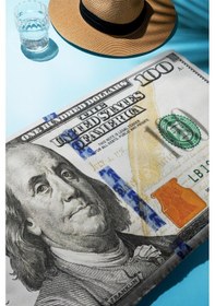 Resim Dijital Baskı Plaj Deniz Havlusu Dolar Desenli Peştamal Hvl0103 Renkli 