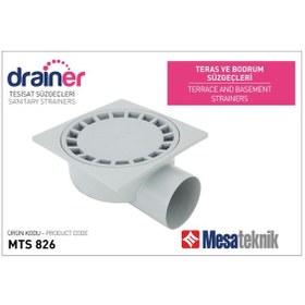 Resim Mts 826 Teras Süzgeci 25 Cm Yan Çıkış 100 Mm Çap 1 Adet 