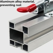 Resim 1 Adet Alüminyum Alaşımlı Ayarlanabilir Testere Masası Mengenesi, Manuel Elektriksiz Tasarım & Kırmızı Güvenlik Kolu ile Hassas Ahşap Kesimi için Güvenli Parça Sıkma - DIY ve Profesyonel Marangozluk için Dayanıklı Metal Çerçeve, Ahşap İşleri için Mengenerler, Parça Tutucu, Metalik Kaplama, Pas Dirençli Malzeme 