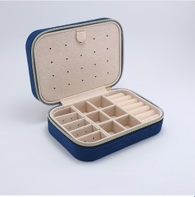 Resim Kadife Yumuşak Doku Kumaş Fermuarlı Takı Kutusu 