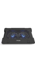 Resim Inca INC-321 RX Ergonomik Çift Fan+ Stand+ With Rubber Sessiz Siyah Notebook Soğutucu 