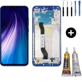 Resim Xiaomi Redmi Note 8 Uyumlu Çıtalı A Kalite Lcd Ekran Dokunmatik Mavi + Montaj Seti 
