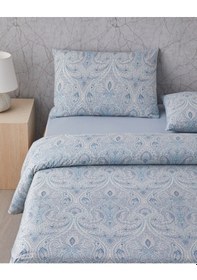 Resim English Home Boho Chic Pamuk Çift Kişilik Çarşaflı Nevresim Takımı 200x220 Cm Mavi Mavi 