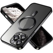 Resim Fibaks İphone 13 Pro Max Uyumlu Kılıf Kamera Lens Korumalı Magsafe Şarj Kilifi Şeffaf Renkli Yumuşak Kapak 