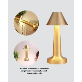 Resim Bi Seyyar LED Masa Lambası 3 Renk Ayarlı Şarjlı Kablosuz Modern Tasarım - BI001V-4YS2C1 