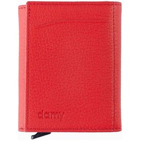 Resim Hakiki Deri Unisex Mekanizmalı Cüzdan 626Mg - Kırmızı-Kırmızı 