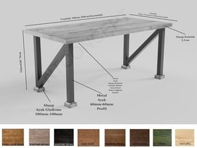 Resim NTConcept Bue Doğal Ahşap Yemek Masası (85 x 200 cm) 