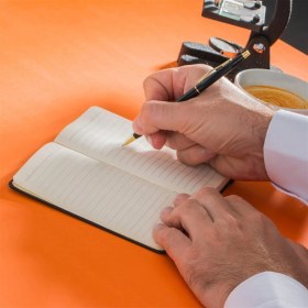 Resim Kişiye Özel Felsefe Öğretmeni Tasarımlı Deri Kapaklı Not Defteri İsme Özel Hediye Siyah 