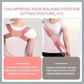 Resim 1 adet, ofis ve fitness için uygun, kadınlar için görünmez duruş düzeltme kayışları - nefes alabilen sırt desteği, şık düz renk (siyah/pembe/beyaz), polyester - duruş iyileştirme ve omurga için ideal 