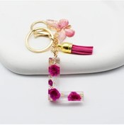 Resim Gaojunshop01 L Kırmızı Kelebek Çiçek İsimli Anahtarlık - 26 Kelime Kısayol, Dayanıklı Abs, Çanta Süsü 