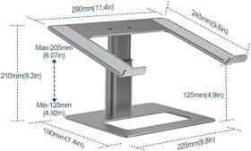 Resim Masa için Ayarlanabilir Dizüstü Bilgisayar Standı Asansörlü Laptop Standı 10-17.3 İnç Yükseklik Ayarlı Sehpa Macbook 