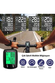 Resim DUHALINE Bisiklet Hız Göstergesi Kilometre Sayacı Su Geçirmez Dijital Bisiklet Yol Bilgisayarı-19 Fonksiyonlu 