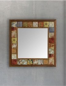 Resim Oscar Stone Decor Masif Çerçeveli Mozaik Taş Ayna 43 Cm X 43 Cm Ayn4040-020 