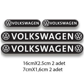 Resim Volkswagen 3d Damla 4'lü Oto Sticker Set 2 