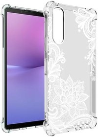 Resim Xperia 10 V Kılıf, Sony 10V XQ-DC72 Kılıf Kız Kadınlar için, Şeffaf Çiçek Yumuşak Esnek TPU İnce Telefon Koruyucu Kılıf Kapak Sony Xperia 10 V Mandala için 